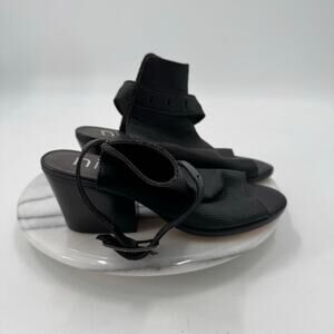 Nicole tallulah black leather open toe heel